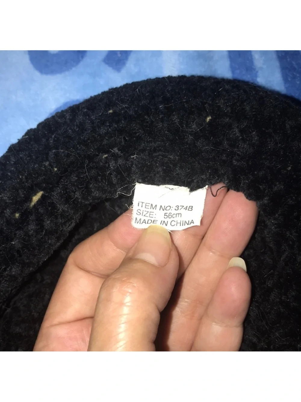 Black Knit Bucket Hat 56cm damaged